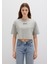 Mavi Logo Baskılı Gri Crop Tişört 1613411-70112 12