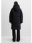 Kapüşonlu Siyah Uzun Şişme Mont 1110228-900 12