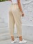 Kadın Yüksek Bel Yandan Cepli Düğme Detaylı Geniş Kesim Ithal Krep Pantolon 5