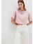 Mavi Logo Baskılı Pembe Crop Tişört 1613411-71018 7