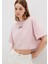 Mavi Logo Baskılı Pembe Crop Tişört 1613411-71018 8