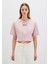 Mavi Logo Baskılı Pembe Crop Tişört 1613411-71018 9