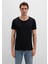 Yaka Detaylı Siyah Tişört 064019-20933 12