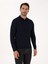 Erkek Lacivert Slim Fit Yün Karışımlı Polo Yaka Basic Triko Kazak 50315267-VR033 1