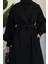 Danisa Cepkenli Astarlı Balon Kol Tesettür Kaban- Siyah 5