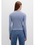 Düğme Detaylı Mavi Tişört 1613695-86802 11