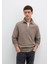 Yarı Fermuarlı Bej Sweatshirt 0S10483-70380 12