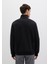 Yarı Fermuarlı Siyah Basic Sweatshirt 0S10419-900 13
