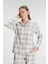 Anıl Kare Desenli Pamuklu Gömlek Pijama Takımı 2