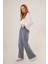 Bel Lastikli Paça Detaylı Cepli Indigo Pantolon 1