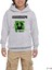 Mine-Craft Be Happy Gri Çocuk Kapşonlu Sweatshirt 1
