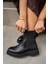 Audrey Siyah Lastikli Hakiki Deri Bot 3