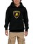 Lamborghni Logo 2 Siyah Çocuk Kapşonlu Sweatshirt 1