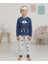 Erkek Çocuk Pijama Takımı Rahat Pijama Uyku Göz Bandı Hediyeli Çocuk Uyku Giyim 1