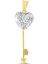 14 Ayar Iki Renkli Kalbimin Anahtarı Altın Kolye Ucu 1
