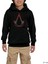 Assassins Creed Logo Redline Siyah Çocuk Kapşonlu Sweatshirt 1