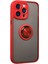 iPhone 14 Pro Max Kılıf Montreal Yüzüklü Silikon Kapak - Kırmızı 2