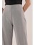 Bol Paça Yandan Fermuarlı Gri Kumaş Pantolon 3