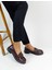 Bordo Rugan Tokalı Kadın Loafer Ayakkabı 5