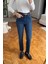 Kesik Paça Boyfit Jean- Koyu Mavi 3