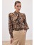 Fular Detaylı Bluz - Kahve 1