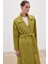Beli Bağlamalı Uzun Kaban - Yağ Yeşili 7