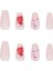 Pembe Kırmızı Kadın Desenli Takma Tırnak Seti (24 Adet) 2
