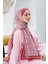 Fuşya Siyane Scarf Kiraz Çiçeği Desen Vual Şal 1