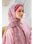 Fuşya Siyane Scarf Kiraz Çiçeği Desen Vual Şal 2