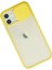 iPhone 12 Kılıf Palm Buzlu Kamera Sürgülü Silikon - Sarı 3