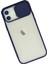 iPhone 12 Kılıf Palm Buzlu Kamera Sürgülü Silikon - Lacivert 3