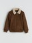 Lcw Kids Kahverengi Kürk Yaka Erkek Çocuk Süet Görünümlü Mont 2
