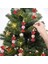 5 Adet Simli Şeker Yılbaşı Ağacı Süsü Noel Kırmızı Çam Ağacı Asma Süsü 4