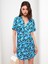 Yeni Sezon Gömlek Yaka Desenli Kısa Kollu Saten Elbise 2