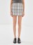 Yeni Sezon Beli Fermuarlı Ekose Kadın Şort Etek 2