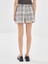 Yeni Sezon Beli Fermuarlı Ekose Kadın Şort Etek 4