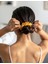 Çocuk Saten Toka - Altın Tozu – Tekli Lüks Lastik Model Scrunchie 4