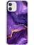 iPhone 11 Uyumlu Ametist Taşı Mor Mermer Baskılı Silikon Kılıf 1
