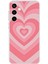 Samsung Galaxy S23 Fe Uyumlu Pembe Kalpler Baskılı Silikon Kılıf 1