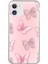 iPhone 11 Uyumlu Pembe Kelebekler Baskılı Silikon Kılıf 1