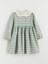 Yeni Sezon Bebe Yaka Ekose Desen Flanel Kız Çocuk Elbise 3