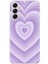 Samsung Galaxy A14 Uyumlu Mor Kalp Dalgalar Tasarımlı Baskılı Silikon Kılıf 1
