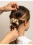 Kadın Saten Toka - Bej Parıltı – Tekli Lüks Lastik Model Scrunchie 2