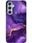 Samsung Galaxy A34 Uyumlu Ametist Taşı Mor Mermer Baskılı Silikon Kılıf 1