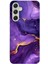 Samsung Galaxy A15 Uyumlu Ametist Taşı Mor Mermer Baskılı Silikon Kılıf 1