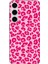 Galaxy S24 Fe Uyumlu Pembe Leopar Tasarımlı Baskılı Silikon Kılıf 1