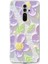 Redmi Note 8 Pro Uyumlu Mor Papatyalar Sulu Boya Baskılı Silikon Kılıf 1