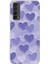 Huawei P Smart 2021 Uyumlu Mor Kalpler Tasarımlı Baskılı Silikon Kılıf 1