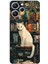Redmi 12 Uyumlu Kitaplık Beyaz Kedi Tasarımlı Baskılı Silikon Kılıf 1