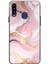 Samsung Galaxy A20S Uyumlu Pembe Mermer Baskılı Silikon Kılıf 1